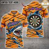 Maxcorners Darts Orange Black Fierce Head Classic Dartboard Personalized Name 3D Unisex Shirt