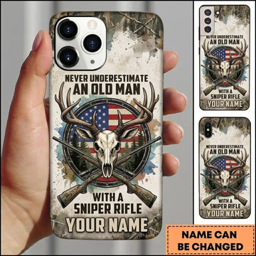 Maxcorners Hunting Sniper Rifle Deer Hunter Camo Personalized Name 3D Phone Case