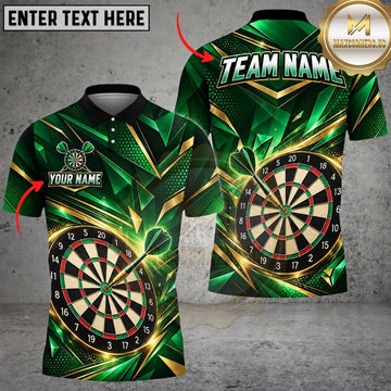 Maxcorners Darts Dynamic Sharp Geometric Lines Gold Sparkles Target Board Graphic Multicolor Customized Name, Team Name 3D Shirts
