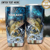 Maxcorners Fishing Tumbler Blue Cosmic Hook Splash Design Personalized Name Tumbler (13 Species)