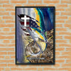 Maxcorners Tuna Fishing Cross Faith American Style Design Personalized Name 3D Poster