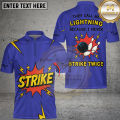 Maxcorners Bowling They Call Me Lightning Because I Never Strike Twice Comic Style Multicolor Customized Name, Team Name 3D Shirt