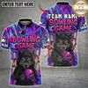Maxcorners Bowling Wolf Cartoon Multioptions Personalized Name, Team Name Unisex 3D Shirts