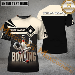 Maxcorners Funny Bowling Jersey Customized Name, Team Name 3D Polo Shirt