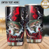 Maxcorners Fishing Tumbler Red Black Smoke Honeycomb Design Personalized Name Tumbler (13 Species)