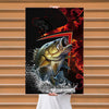 Maxcorners Largemouth Bass Fishing Fire Power Splash Design Personalized Name 3D Poster