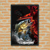 Maxcorners Largemouth Bass Fishing Fire Power Splash Design Personalized Name 3D Poster