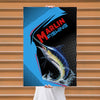 Maxcorners Marlin Fishing Modern Graphic Splash Design Personalized Name 3D Poster