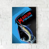 Maxcorners Marlin Fishing Modern Graphic Splash Design Personalized Name 3D Poster