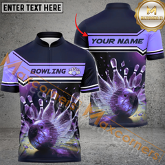 Maxcorners Frozen Broken Bowling Jersey Customized Name, Team Name 3D Polo Shirt