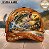 Maxcorners Fishing Graphic Golden Swirl Splash Angler Customized Name 3D Cap