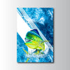 Maxcorners Mahi Mahi Fishing Blue Ocean Stripe Splash Design Personalized Name 3D Poster