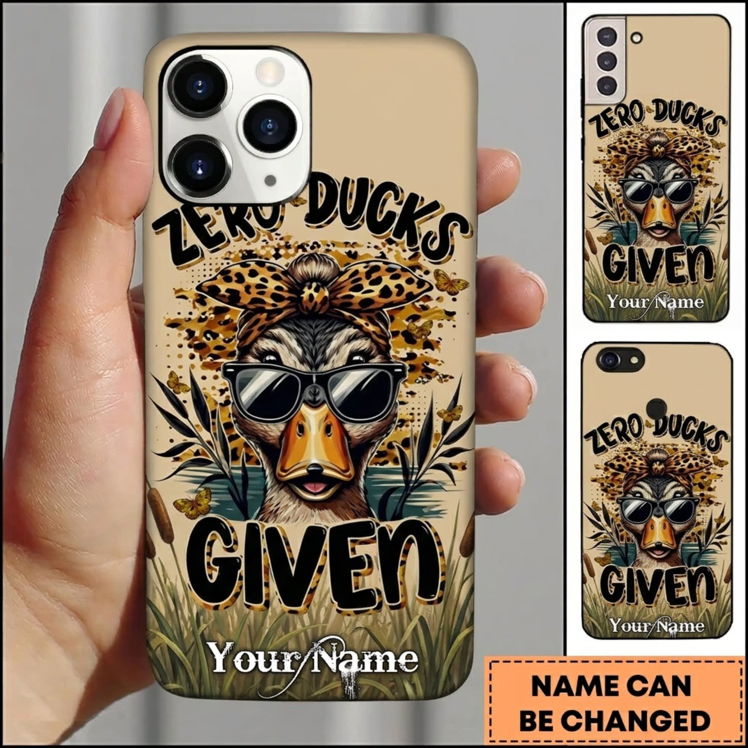 Maxcorners Hunting Zero Ducks Given Duck Hunter Camo Personalized Name 3D Phone Case
