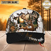 Maxcorners Hunting Wildlife Cracked Wall Autumn Forest Black Brim Personalized Name 3D Cap