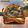 Maxcorners Fishing Graphic Golden Swirl Splash Angler Customized Name 3D Cap