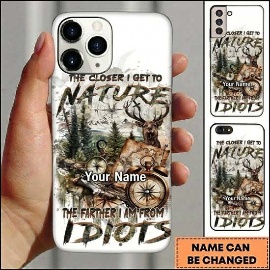 Maxcorners Hunting Nature Deer Forest Camo Personalized Name 3D Phone Case
