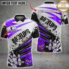 Maxcorners Cartoon Bowling Action Multicolor Customized Name, Team Name 3D Shirts