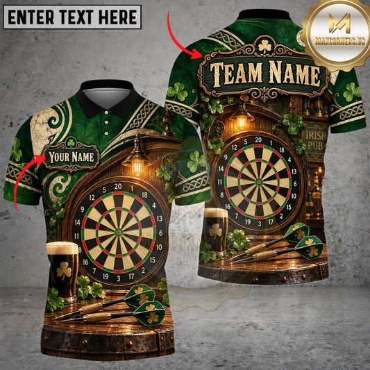 Maxcorners Darts Beer Mug Pub Atmosphere Wooden Texture Target Board Graphic Multicolor Customized Name, Team Name 3D Shirts