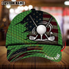 Maxcorners Golf American Flag Golf Ball & Crossed Clubs Personalized Name 3D Cap