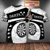 Maxcorners Dart Personalized 3D All Over Printed Black And White Shirt