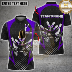Maxcorners Cowboy Bowling Strike Multicolor Customized Name, Team Name 3D Shirts