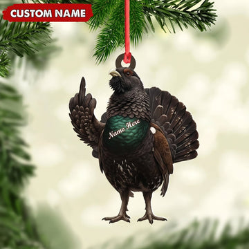 Maxcorners Grouse Hunting Middle Finger Gesture Funny Grouse Hunter Gift Customized Name 3D Keychain And Ornament