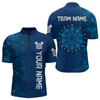 Maxcorners Men’s Darts Team Shirt - Navy Camo Pattern And Dartboard | Custom Name Option LM2404
