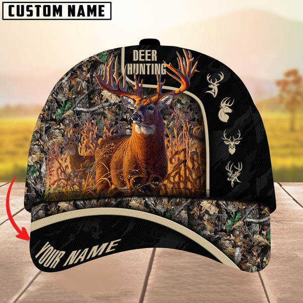 Maxcorners Premium Florapunk Deer Hunting Multicolor Personalized Name 3D Cap