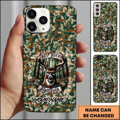 Maxcorners Artist Hunting - Best Buckin Dad Ever Deer Forest Camo Personalized Name Phone Case