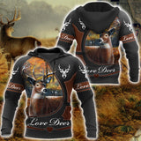 Max Corner Love Deer Leather Pattern 3D All Over Printed Shirts Gift For Hunter