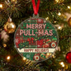 Maxcorners Personalized Merry Pull-Mas Plaid Shotgun Bow Christmas Ornaments Acrylic Christmas Ornament And Keychain Custom Gift For Hunters 2D Flat