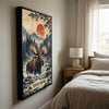 Maxcorners Moose Hunting Red Sun Pine Forest Personalized Canvas Wall Art