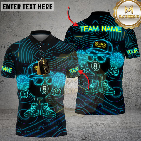 Maxcorners Neon Fire Billiard 8-Ball Pool Multicolor Customized Name, Team Name 3D Shirt For  Charlene