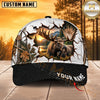 Maxcorners Hunting Wildlife Cracked Wall Autumn Forest Black Brim Personalized Name 3D Cap