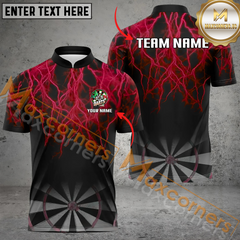 Maxcorners Darts Thunder Lightning Mutilcolor Option Customized Name, Team Name 3D Polo Shirt