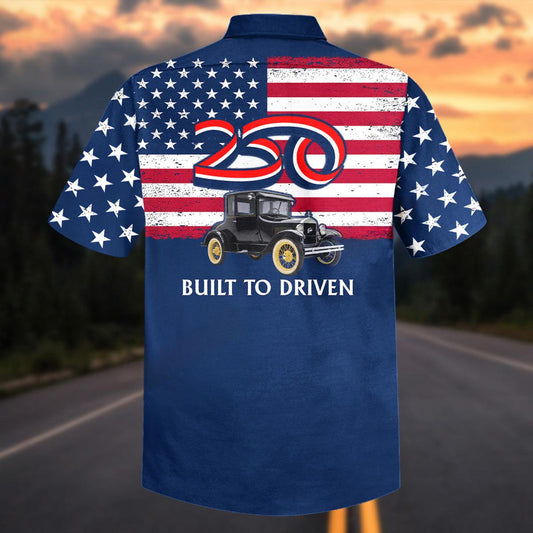 Maxcorners Personalized 1927 Ford Model T Hawaiian Shirt – America 250 Patriotic Vintage Car Aloha Shirt