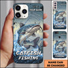Maxcorners Green Grunge Water Splash Personalized Name Phone Case (13 Fish Species)