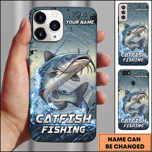 Maxcorners Green Grunge Water Splash Personalized Name Phone Case (13 Fish Species)