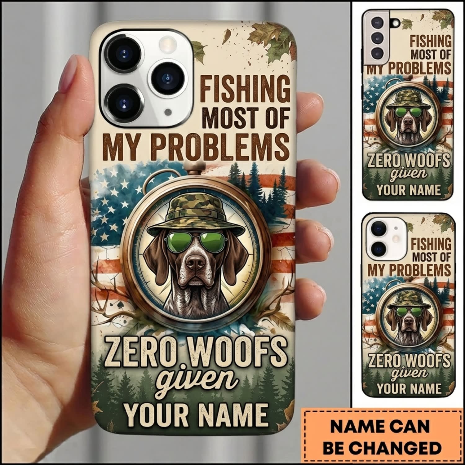 Maxcorners Hunting Deer Hunting Problems Forest Camo Personalized Name 3D Phone Case