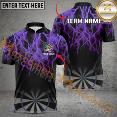 Maxcorners Darts Thunder Lightning Mutilcolor Option Customized Name, Team Name 3D Polo Shirt