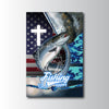 Maxcorners Salmon Fishing Faith Cross American Flag Design Personalized Name 3D Poster