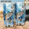 Maxcorners Fishing Tumbler Aqua Doodle Splash Design Personalized Name Tumbler (13 Species)