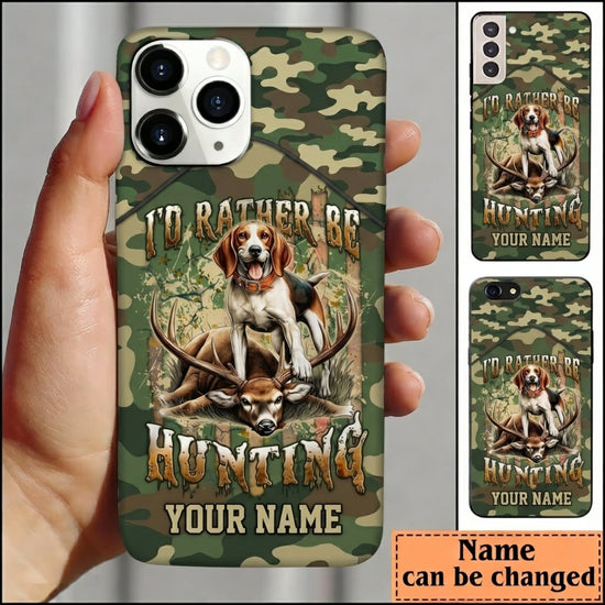 Maxcorners Hunting Deer Hunter Green Forest Camo Personalized Name 3D Phone Case