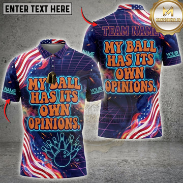 Maxcorners Bowling Neon Retro Bowling Typography Personalized Name 3D Unisex Shirt