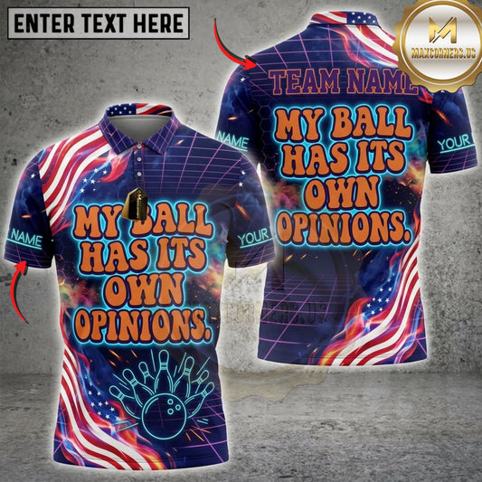 Maxcorners Bowling Neon Retro Bowling Typography Personalized Name 3D Unisex Shirt