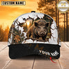 Maxcorners Hunting Wildlife Cracked Wall Autumn Forest Black Brim Personalized Name 3D Cap