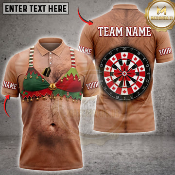 Maxcorners Darts Funny Green Bikini Body Canadian Maple Leaf Dartboard Personalized Name 3D Unisex Shirt