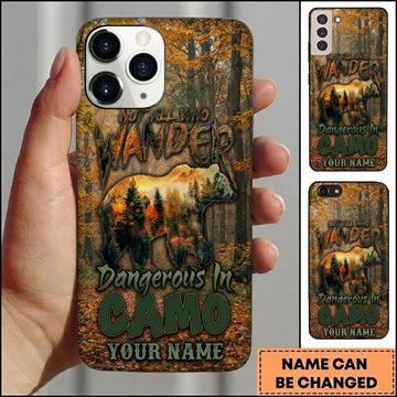 Maxcorners Hunting Find Me In The Wild Deer Mountain Camo Personalized Name 3D Phone Case