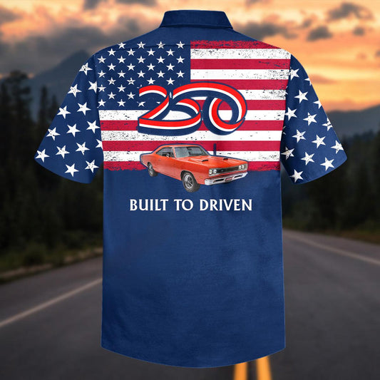 Maxcorners Personalized 1969 Dodge Coronet Hawaiian Shirt – America 250 Patriotic Vintage Car Aloha Shirt