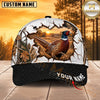 Maxcorners Hunting Wildlife Cracked Wall Autumn Forest Black Brim Personalized Name 3D Cap